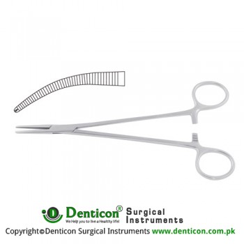 Halsted-Mosquito Haemostatic Forcep Curved - 1 x 2 Teeth Stainless Steel, 20.5 cm - 8" 